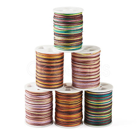 6Rolls 6 Styles Segment Dyed Polyester Thread NWIR-TA0001-47B-1