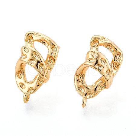 Brass Stud Earring Findings KK-N263-17G-1