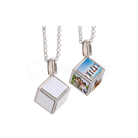 Sublimation Blank Aluminum Pendant Necklace LS-NJEW-E020-04P-1