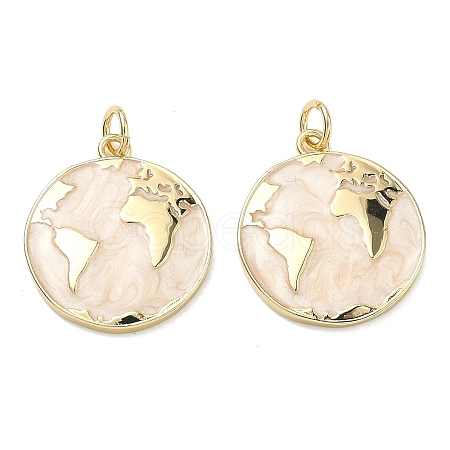 Brass Enamel Pendants KK-H259-05G-1