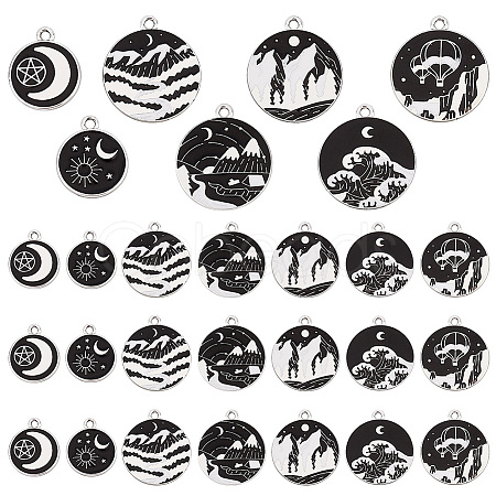 35pcs 7 styles Alloy Enamel Pendants ENAM-PH0002-81-1