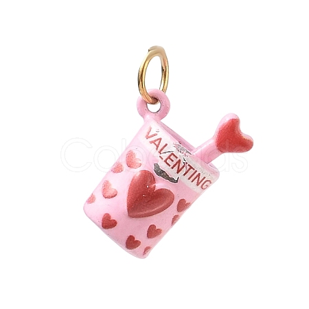 Valentine's Day Spray Painted 304 Stainless Steel Pendants SA-CBA08A6-07E-G-1