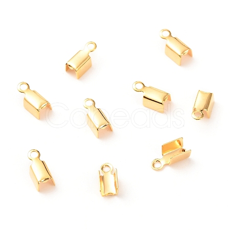 Brass Folding Crimp Ends X-KK-F824-111G-1