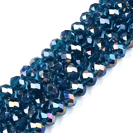 Electroplate Glass Beads Strands X-EGLA-A044-T8mm-B27-1