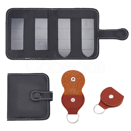 4Pcs 2 Style PU Leather Card Package AJEW-CA0001-84-1