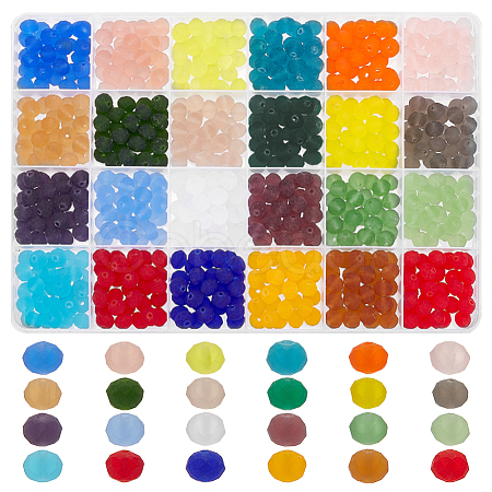720Pcs 24 Colors Transparent Glass Beads EGLA-PH0001-38-1