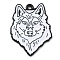 Alloy Pendants, with Enamel, Black And White Beast, Wolf, 29.5x21.5x1.5mm, Hole: 1.6mm