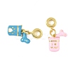 2Pcs 2 Colors Brass Enamel European Dangle Charms KK-FS0001-82-3