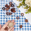20Pcs 10 Styles Walnut Wood Stud Earring Findings FIND-BBC0001-46-3