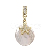 Brass Micro Pave Clear Cubic Zirconia European Dangle Charms PALLOY-JF05895-02-2