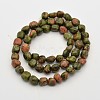 Natural Unakite Bead Strands G-P070-25-2