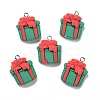 Christmas Opaque Resin Pendants RESI-G028-02P-1