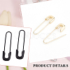 ANATTASOUL 4 Pairs 4 Colors Exquisite Alloy Safety Pin Shape Hoop Earrings for Women EJEW-AN0001-87-3