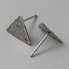 304 Stainless Steel Textured Geometric Stud Earring Findings with Hole STAS-WH0027-54H-3