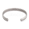 Non-Tarnish Unique Woven Wheat Cuff Bangle for Jewelry Gift STAS-B022-06P-2