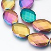 Electroplated Non-magnetic Synthetic Hematite Beads Strands G-P392-V01-2