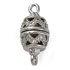 Brass Micro Pave Clear Cubic Zirconia Hollow Oval Connector Charms KK-A230-05B-P-1