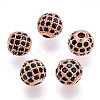 Rack Plating Brass Cubic Zirconia Beads ZIRC-S001-8mm-B01-1