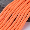 Flat Round Handmade Polymer Clay Beads CLAY-R067-8.0mm-12-1