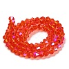 Transparent Electroplate Glass Beads Strands GLAA-F029-2mm-D14-2