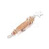 3Pcs 3 Styles Electroplated Natural Quartz Crystal Nuggets Copper Wire Wrapped Pendants PALLOY-JF03128-10-5