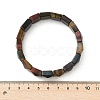 Square Natural Tiger Eye Beads Stretch Bracelets for Women Men BJEW-C097-06U-5