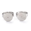 Non-Tarnish Adjustable 304 Stainless Steel Rings Components STAS-O146-01P-1