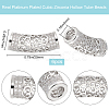 6Pcs Brass Micro Pave Cubic Zirconia Beads ZIRC-BBC0002-44P-2