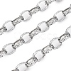 304 Stainless Steel Textured Rolo Chains STAS-P386-08P-1
