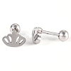 Tarnish Resistant 201 Stainless Steel Barbell Cartilage Earrings EJEW-R147-05-4