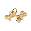 Real 18K Gold Plated Brass Micro Pave Clear Cubic Zirconia Charms KK-E068-VB452-Z-3