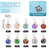 100Pcs 10 Colors Baking Paint Glass Pendants PALLOY-TAC0205-4