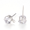 Brass Stud Earring Findings KK-L199-B01-P-2