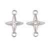 304 Stainless Steel Crystal Rhinestone Connector Charms STAS-P437-14B-P-1