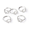 Adjustable Brass Solitaire Ring Settings KK-L193-06P-1
