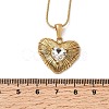304 Stainless Steel with Clear Glass Heart Pendant Necklaces NJEW-G184-04G-5