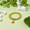 Round Glass Evil Eye Triple Layer Multi-strand Bracelet BJEW-JB08229-03-2