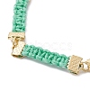 Braided Waxed Polyester Rectangle Link Chain Bracelets BJEW-JB10000-01-3