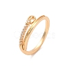 Brass Micro Pave Cubic Zirconia Open Cuff Rings RJEW-R146-05A-KCG-1
