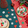 2 Bags 2-Hole Printed Wooden Buttons BUTT-SP0001-20-4