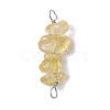 10Pcs 5 Styles Constellation Natural Smoky Quartz & Rose Quartz & Golden Sheen Obsidian & White Moonstone & Aquamarine Copper Wire Wrapped Chip Beaded Connector Charms PALLOY-JF02905-12-3