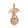 Golden Plated Brass Hollow Round Cage Pendants KK-J249-05G-3