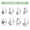 SUPERFINDINGS 72pcs 18 styles Alloy European Dangle Charms FIND-FH0008-45-2