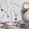 DICOSMETIC 7Pcs 7 Styles Natural Gemstone Keychain KEYC-DC0001-07-5