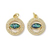 Brass Micro Pave Cubic Zirconia Pendants KK-A197-10G-1