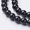 Natural Dyed & Heated Black Onyx Round Beads Strands X-GSR6mmC097-2