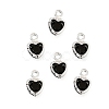 Heart Brass Glass Charms LS-KK-S385-01S-01-1