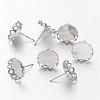 Brass Stud Earring Settings KK-I003-P-NF-1