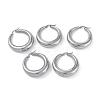 Tarnish Resistant Ring 304 Stainless Steel Hoop Earrings EJEW-O032-02P-2