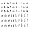 100Pcs 20 Styles Tibetan Style Zinc Alloy Pendants FIND-TA0003-90-1